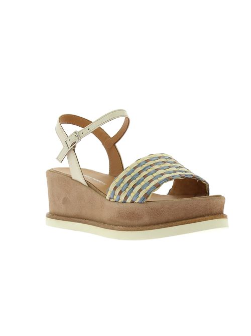 sandalo da donna in pelle e raffia multicolore GIANMARCO SORELLI | 2162X